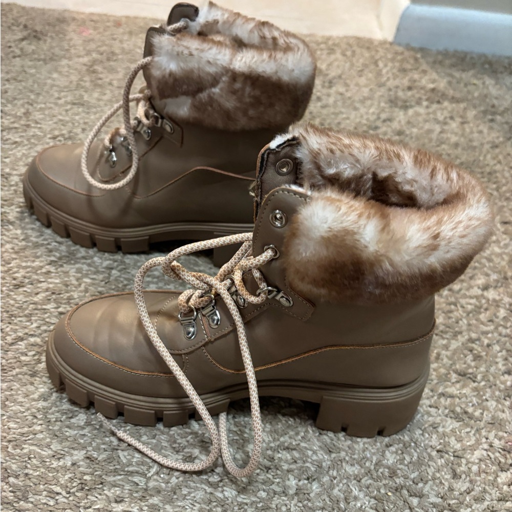 Women's Tan Fur-Lined Boots